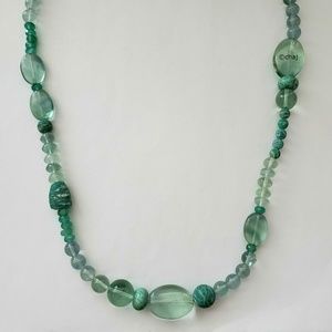 Stephen Dweck Sterling Silver Turquoise Amazonite Beaded Necklace 30"